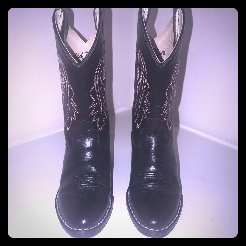Old West Black Toddler Cowboy Cowgirl Boots